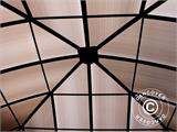 Gazebo Dome, 3,65x3,65m, Grigio scuro/Panna