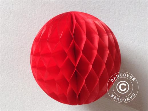 Popierinė dekoracija kamuolys, 30cm, Raudona, 10 vnt. LIKO TIK 1 VNT.