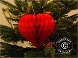 Honeycomb Ball heart shaped, 30 cm, Red, 10 pcs. 