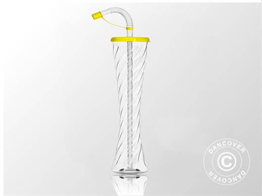 Vaso para granizados, transparente/amarillo, 54 uds.