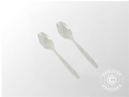 Coffee spoons, 12cm, 40 pcs, Clear