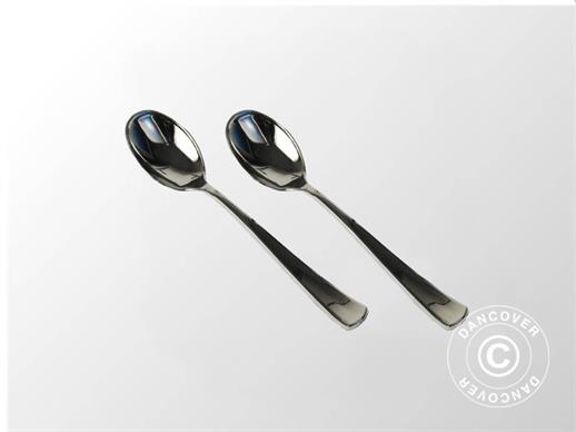 Spoons, 17,5cm, 50 pcs., Silver-coloured, ONLY 1 SET LEFT