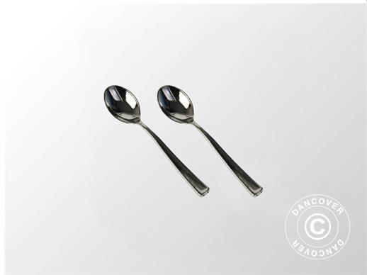 Coffee spoons, 13cm, 50 pcs., Silver-coloured