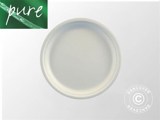 Disposable plates Ø23 cm, 100 pcs, White