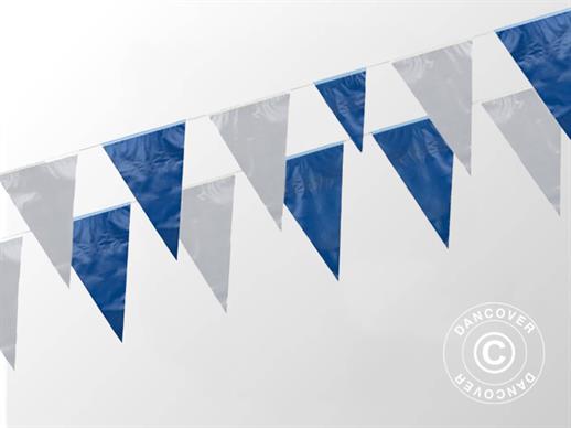 Cadena de banderines 10m, Azul/Blanca, 5 uds.