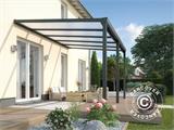 Cubierta para patio Easy con techo de policarbonato, 3x6m, Antracita