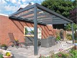 Cubierta para patio Expert con techo de cristal, 4x3m, Antracita