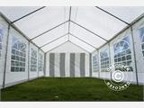 Tente de réception PLUS 5x10 m PE, Gris/Blanc