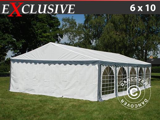 Demo: Tente de réception Exclusive 6x10 m PVC, Gris/Blanc. RESTE SEULEMENT 1 PC