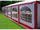 Tente de réception Exclusive 6x12 m PVC, Rouge/Blanc