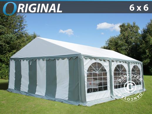 Tente de réception Original 6x6 m PVC, Gris/Blanc