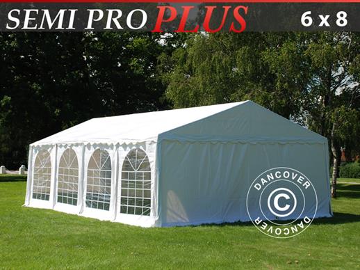 Demo: Tenda para festas SEMI PRO Plus 6x8 m PVC, Branco