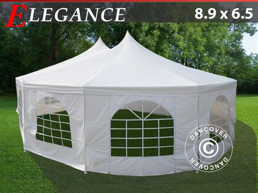 Tente de réception à dix côtés Elegance 8,9x6,5 m