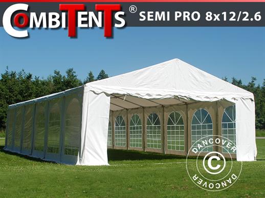 Juhlateltta, SEMI PRO Plus CombiTents® 8x12 (2,6)m 4-in-1, Valkoinen