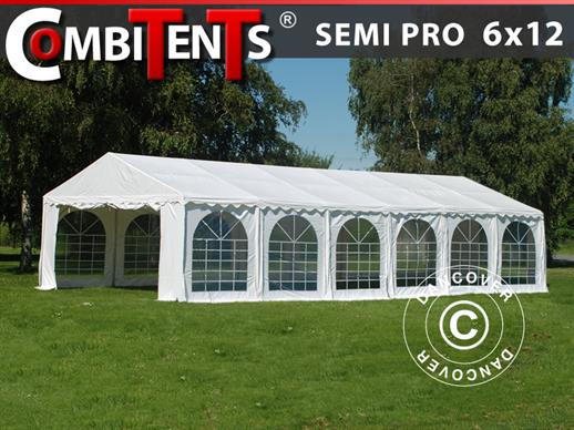 Juhlateltta, SEMI PRO Plus CombiTents® 6x12m 4-in-1, Valkoinen