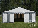 Tente de réception Original 5x10m PVC, Gris/Blanc