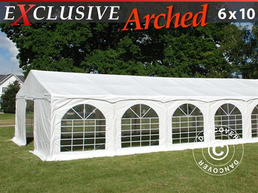 Partytelt Exclusive 6x10m PVC, "Arched", Hvit