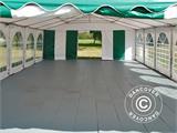 Tente de réception Exclusive 6x12m PVC, Vert/Blanc