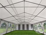 Tente de réception, Exclusive CombiTents® 6x12m 4-en-1, Gris/Blanc