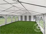 Tente de réception, Exclusive CombiTents® 6x12m 4-en-1, Gris/Blanc