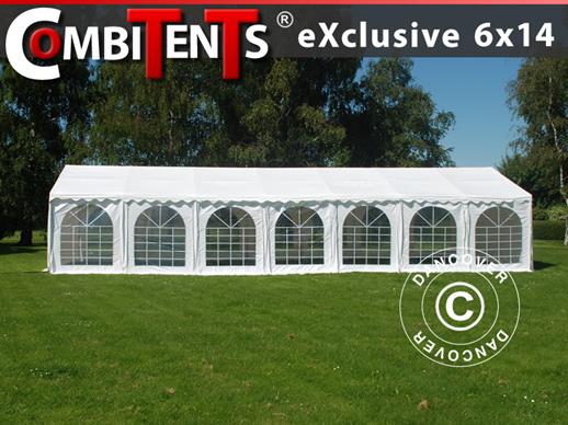 Partyzelt, Exclusive CombiTents® 6x14m 5-in-1, Weiß