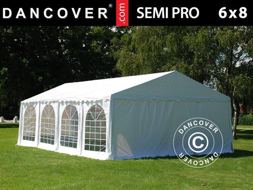 Partyzelt SEMI PRO Plus 6x8m PVC, Weiß