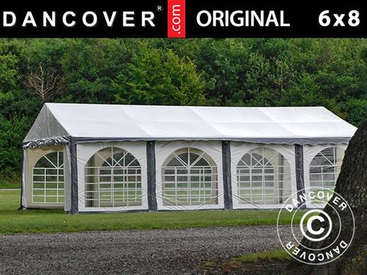 Tente de réception Original 6x8m PVC, Gris/Blanc
