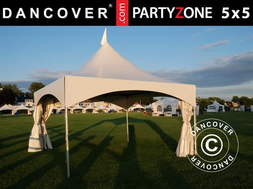 Pagoda partytelt PartyZone 5x5m, PVC, hvit