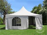 Tente de réception Pagode PartyZone 6x6m, PVC, Blanc