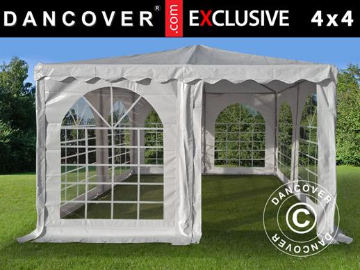 Pagodenzelt Exclusive 4x4m PVC, Weiß