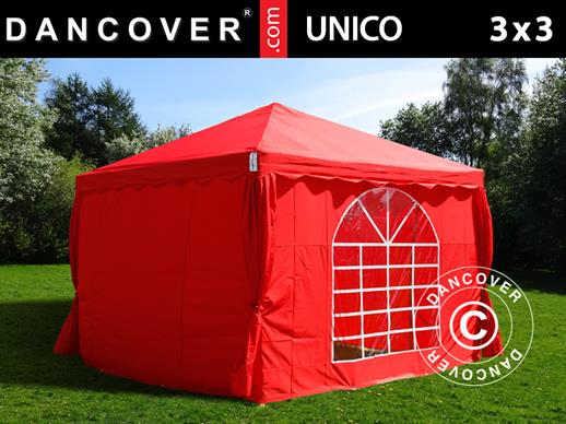 Tente de réception UNICO 3x3m, Rouge
