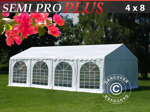 Demo: Tente de réception SEMI PRO Plus 4x8m PVC, Blanc