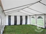 Tente de réception Original 4x10m PVC, Gris/Blanc