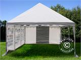 Tente de réception PLUS 4x6 m PE, Gris/Blanc