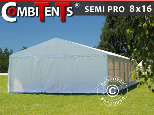 Juhlateltta, SEMI PRO Plus CombiTents® 8x16 (2,6)m 6-in-1, Valkoinen