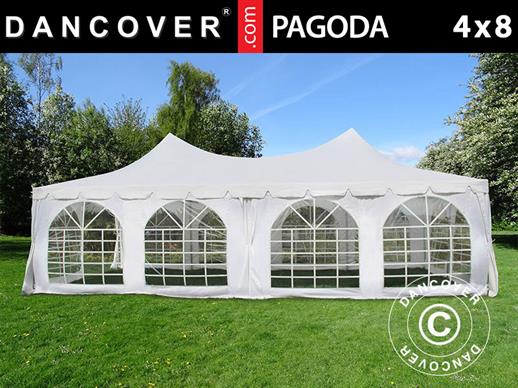 Partytelt Pagoda 4x8m, hvit