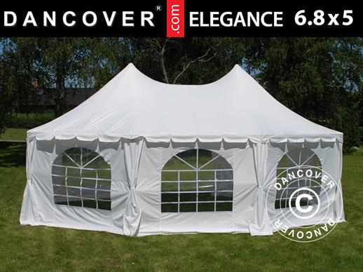 Tente de réception Elegance 6,8x5m, Blanc