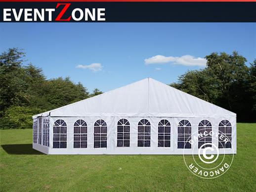 Tente de réception Professionnelle EventZone 9x12m PVC, Blanc