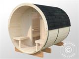 Sauna barril, Ø2,2x2,5x2,25m, 1,3+0,7m², Natural