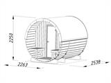 Barrel sauna, Ø2.2x2.5x2.25 m, 1.3+0.7 m², Natural