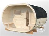 Barrel sauna, Ø3.28x2.7x2.5 m, 3.0+1.5 m², Natural