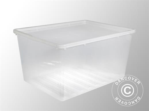 Caja de almacenaje, Basic, 57,4x77,8x40,2cm, 1 unidades, Transparente