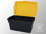 Caja de almacenaje muy resistente, Elephant XL, 80x51x45cm, Negro/Amarillo
