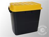 Caja de almacenaje muy resistente, Hippo, 76x54x71cm, Negro/Amarillo
