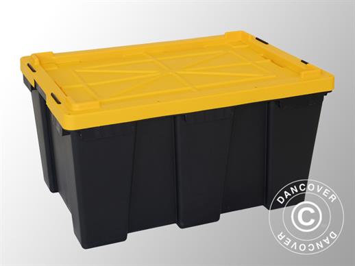 Caja de almacenaje muy resistente, Strong, 72,5x49,5x38,5cm, Negro/Amarilo
