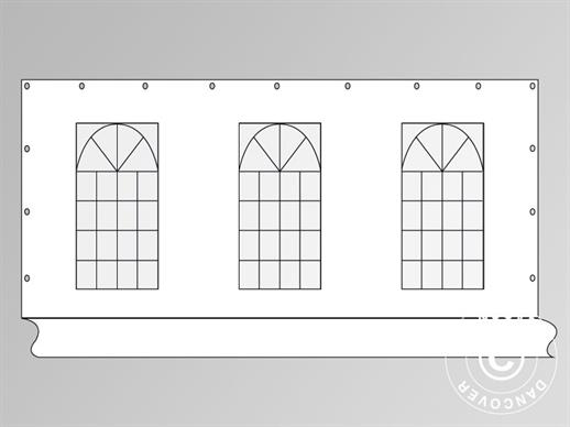 Sidevæg med vindue til partytelt PLUS 6m, Hvid