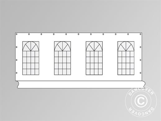 Zijwand met raam voor PLUS-feesttent 8m, Wit