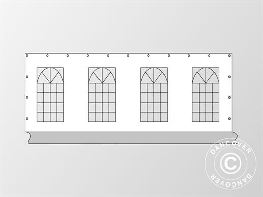 Muro lateral con ventana para carpa PLUS 8m, Blanco/Gris