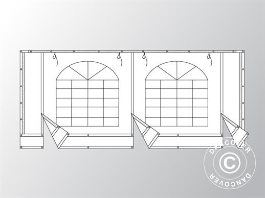 Endwall w/large window and wide door, 5 m, PE, White