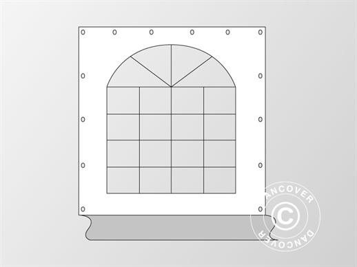 Paroi latérale avec fenêtre pour tente de réception Exclusive, Blanc/Gris